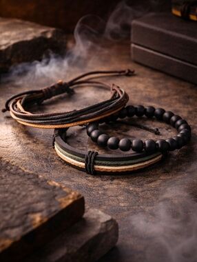 Black and Brown Jewelry Bracelet Set